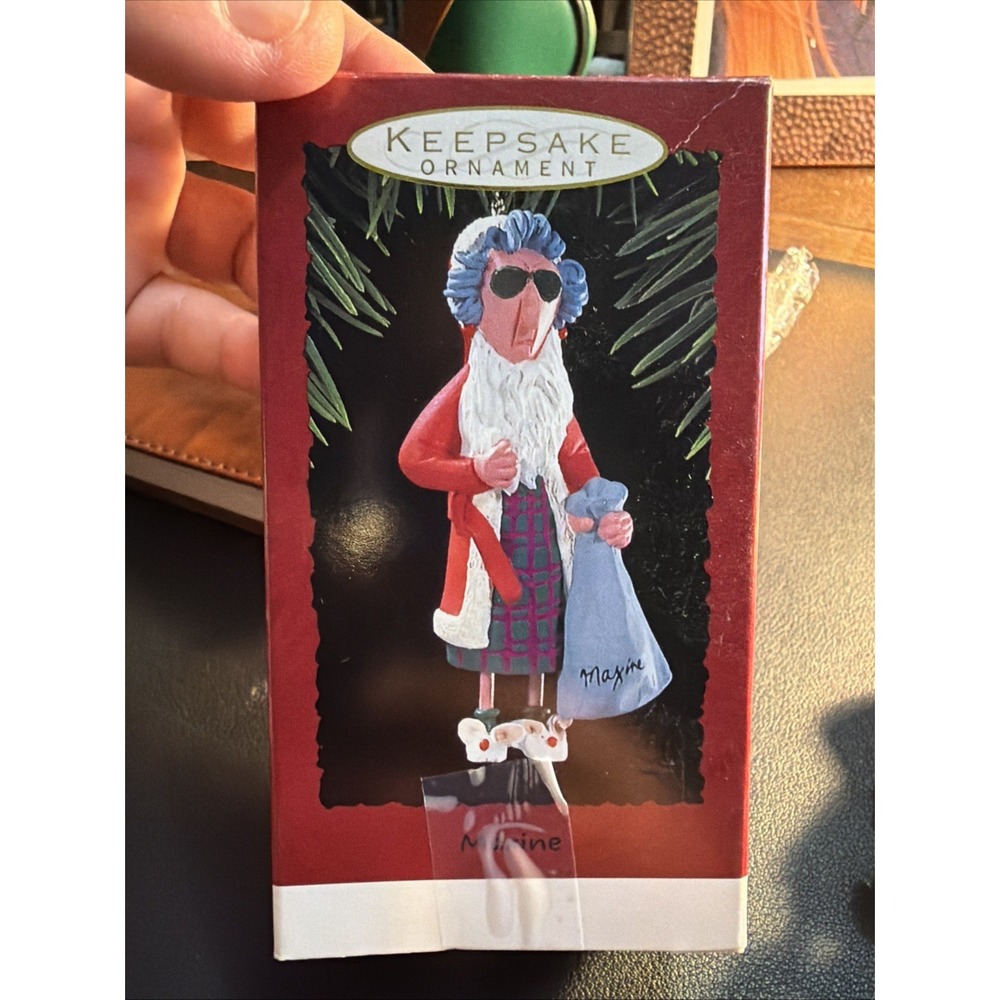 Hallmark Keepsake Ornament Maxine in a Santa Suit 1993 in Original Packaging!